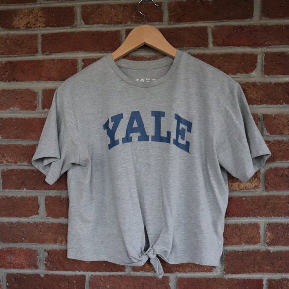 YALE * knotted t-shirt * Size Small * Gray * - Picture 2 of 8